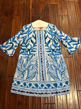 Lilly Pulitzer Blue and White Printed Mini Dress